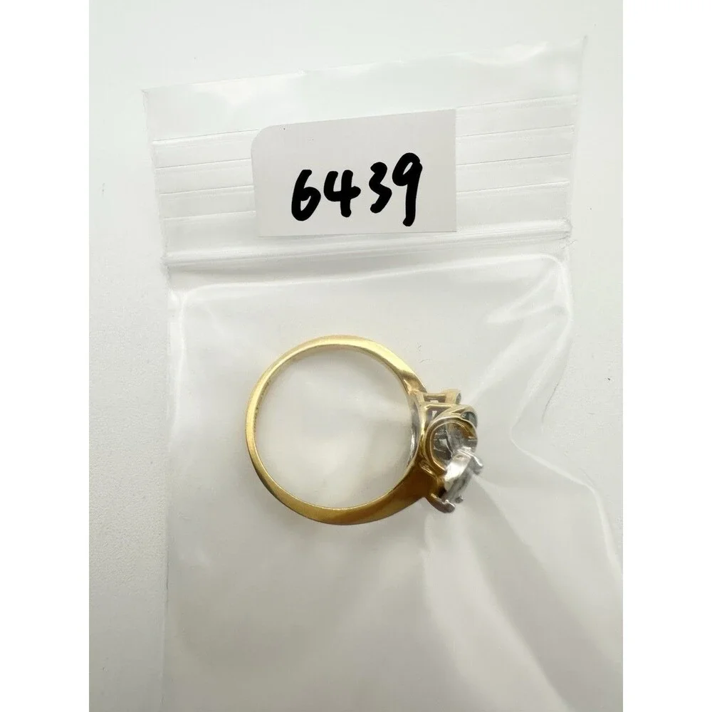 Vintage Signed 925 Sterling Silver Gold Plated Cubic Zirconia Ring Size 9